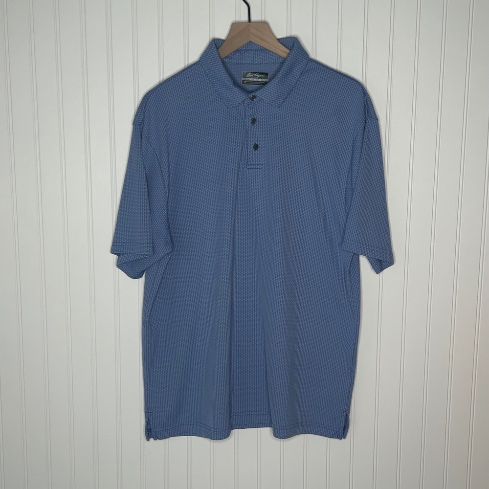Ben Hogan Performance Polo Shirt Mens XL TG Blue Micro Dot Golf Casual